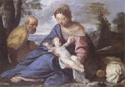 Simone Cantarini,Called Il Pesarese Rest on the Flight into Egypt (mk05) oil on canvas